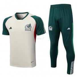 Camiseta de Entrenamiento México 2022 Beige/Verde