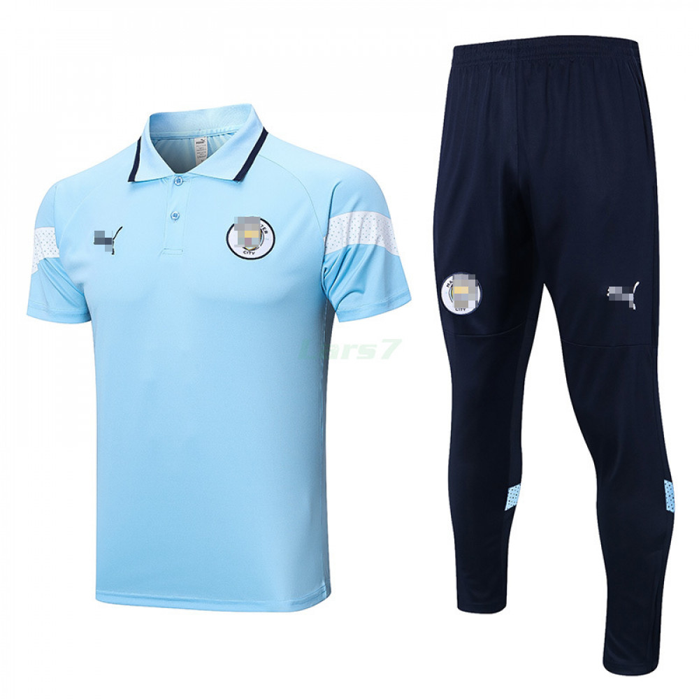 Polo Manchester City 2022/2023 Kit Azul Claro