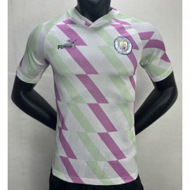 Camiseta Manchester City 2023/2024 Pre-Match Blanco/Morado/Verde (EDICIÓN JUGADOR)