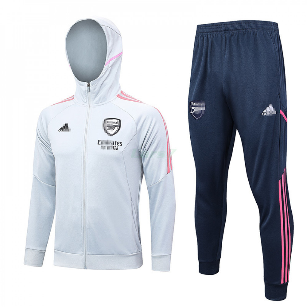 Chandal Arsenal 2023/2024 Con Capucha Gris Claro