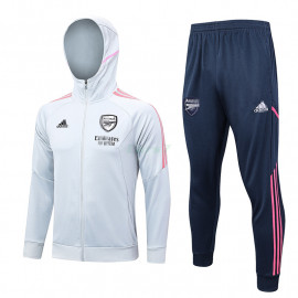 Chandal Arsenal 2023/2024 Con Capucha Gris Claro