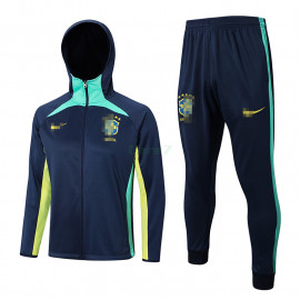 Chaqueta Brasil 2023 Con Capucha Azul Marino