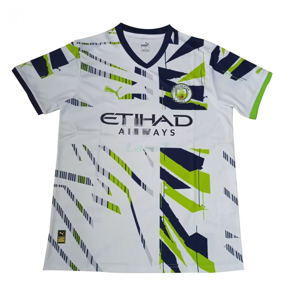 Camiseta Manchester City 2023/2024 Blanco/Verde LARS7