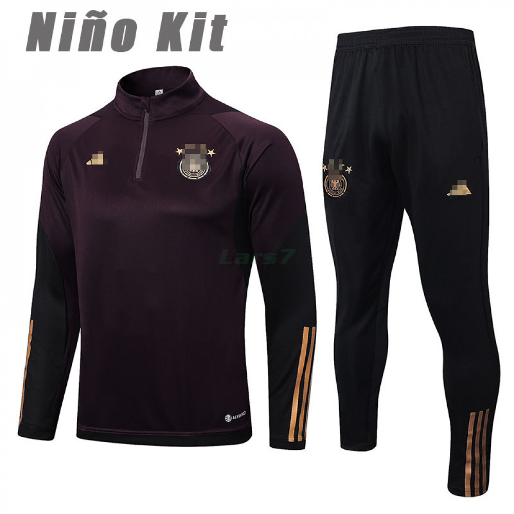 Sudadera De Entrenamiento Alemania 2022 Niño Kit Marrón Oscuro