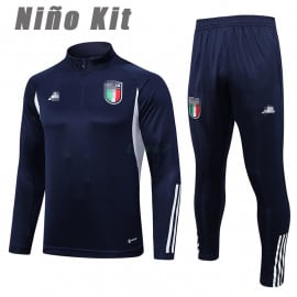 Sudadera De Entrenamiento Italia 2023 Niño Kit Azul Marino