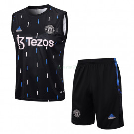 Camiseta de Entrenamiento Manchester United Sin Mangas 2023/2024 Kit Negro