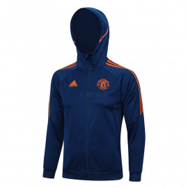 Chaqueta Manchester United 2023/2024 Con Capucha Azul Oscuro