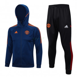 Chaqueta Manchester United 2023/2024 Con Capucha Azul Oscuro