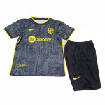 Camiseta Barcelona 2023/2024 Negro/Amarillo Niño Kit