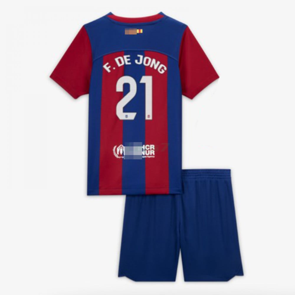 Camiseta F. De Jong 21 Barcelona 1ª Equipación 2023/2024 Niño Kit