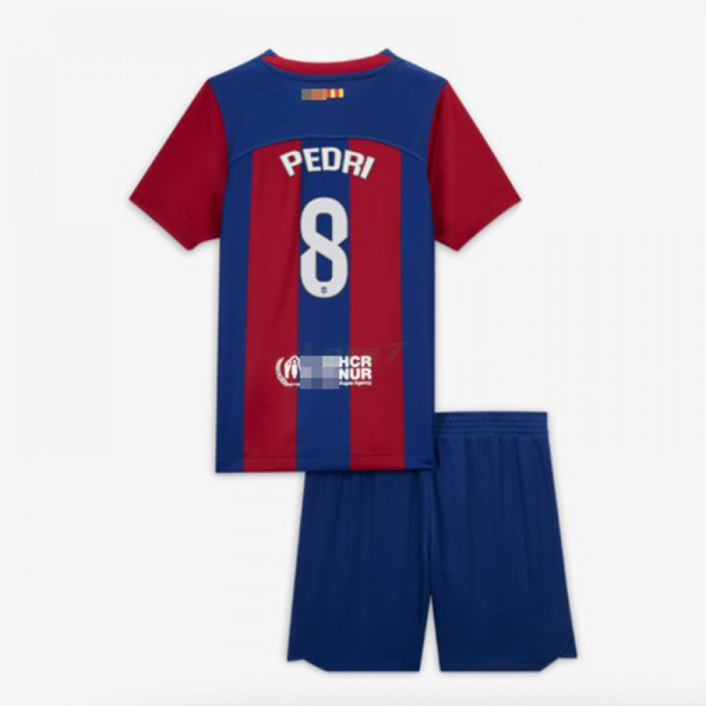 Camiseta Pedri 8 Barcelona 1ª Equipación 2023/2024 Niño Kit