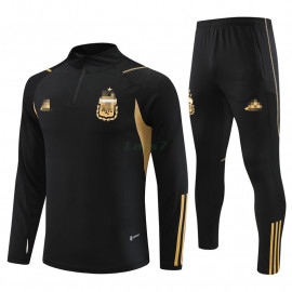 Sudadera de Entrenamiento Argentina 2023 Kit Negro/Dorado