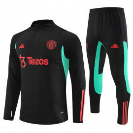 Sudadera de Entrenamiento Manchester United 2023/2024 Negro/Verde