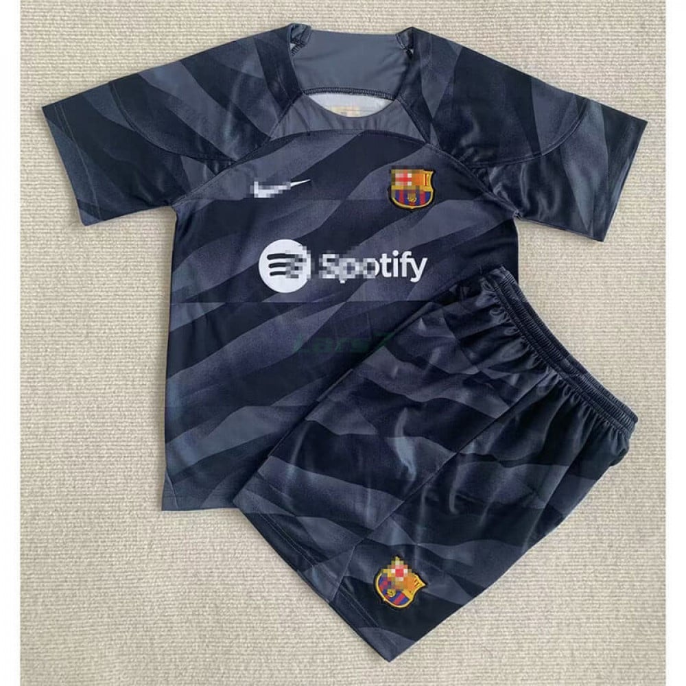Camiseta de Portero Barcelona 2023/2024 Niño Kit Negro/Gris