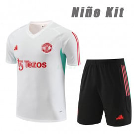 Camiseta de Entrenamiento Manchester United 2023/2024 Niño Kit Blanco