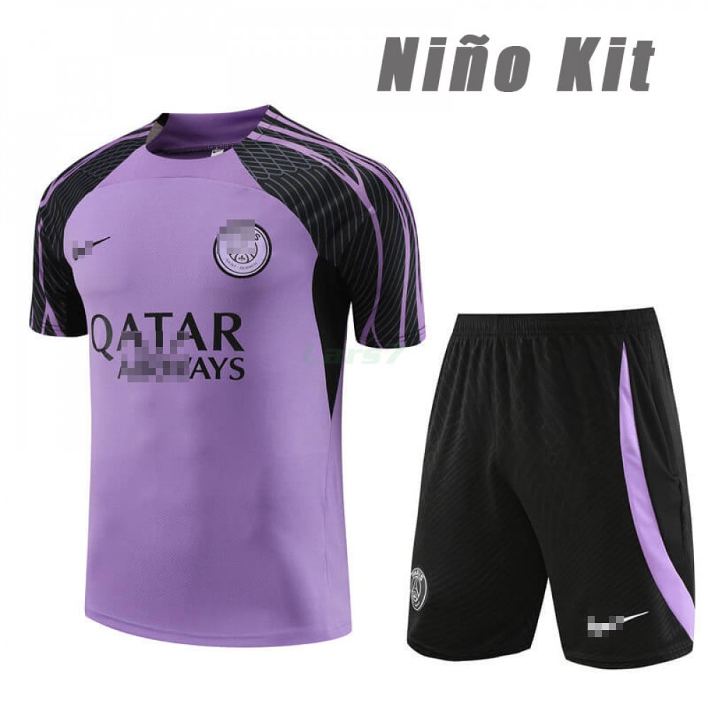 Camiseta de Entrenamiento PSG 2023/2024 Niño Kit Morado/Negro