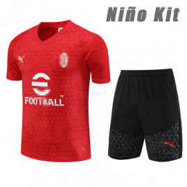 Camiseta de Entrenamiento AC Milan 2023/2024 Niño Kit Rojo