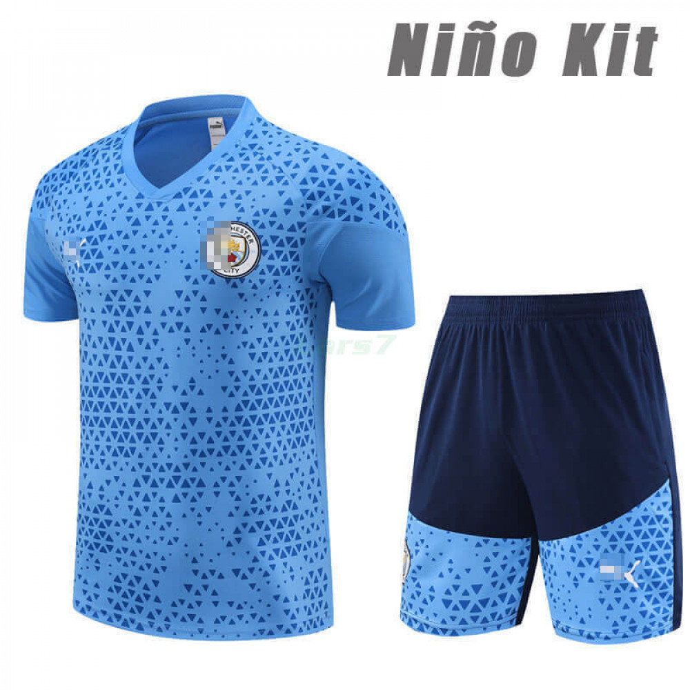 Camiseta de Entrenamiento Manchester City 2023/2024 Niño Kit Azul Claro