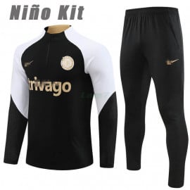 Sudadera de Entrenamiento Chelsea FC 2023/2024 Niño Kit Negro/Blanco