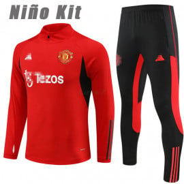 Sudadera de Entrenamiento Manchester United 2023/2024 Niño Kit Rojo