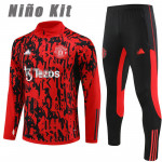 Sudadera de Entrenamiento Manchester United 2023/2024 Niño Kit Rojo/Negro
