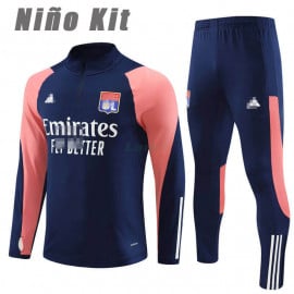 Sudadera de Entrenamiento Olympique De Lyon 2023/2024 Niño Kit Azul Marino/Rosa