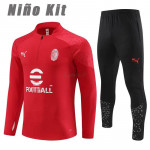 Sudadera De Entrenamiento AC Milan 2023/2024 Niño Kit Rojo