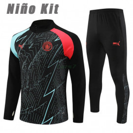 Sudadera de Entrenamiento Manchester City 2023/2024 Niño Kit Negro/Verde/Rojo