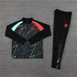 Sudadera de Entrenamiento Manchester City 2023/2024 Niño Kit Negro/Verde/Rojo