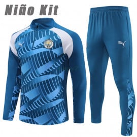 Sudadera de Entrenamiento Manchester City 2023/2024 Niño Kit Azul/Blanco