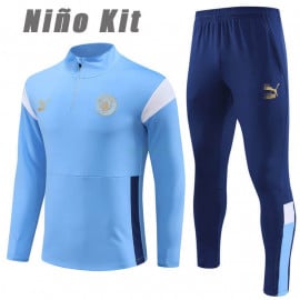 Sudadera de Entrenamiento Manchester City 2023/2024 Niño Kit Azul Claro