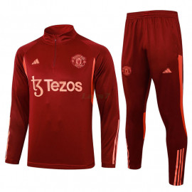 Sudadera de Entrenamiento Manchester United 2023/2024 Kit Rojo Oscuro