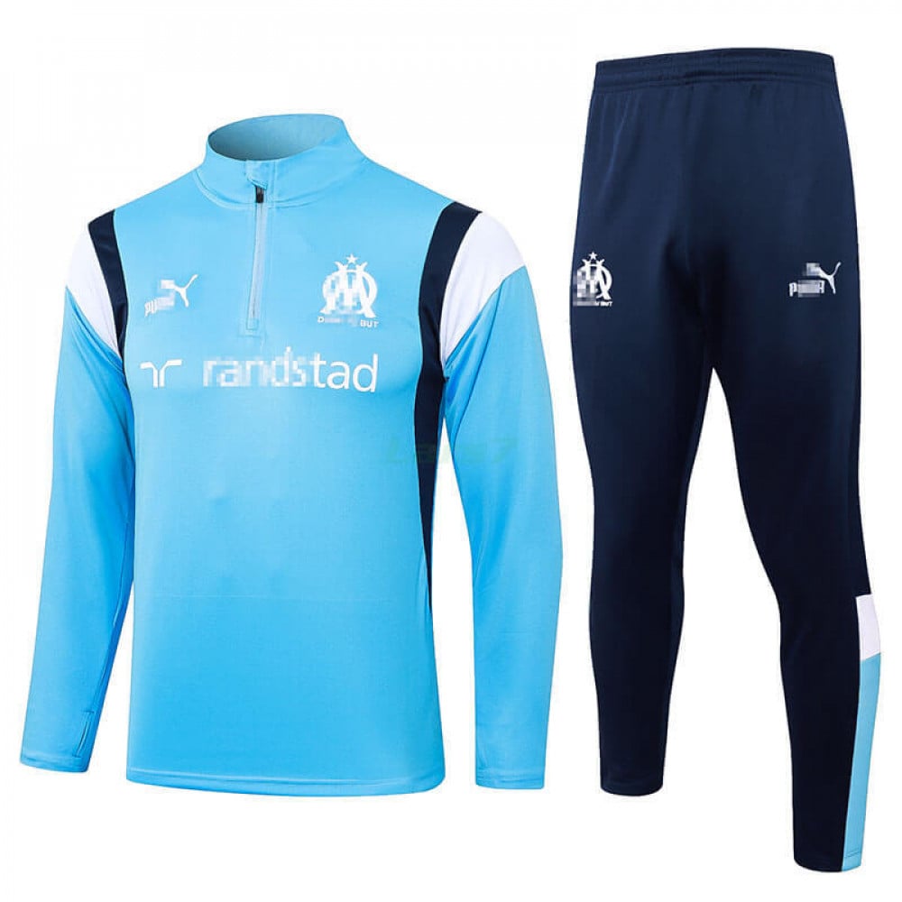 Sudadera de Entrenamiento Olympique Marsella 2023/2024 Kit Azul/Blanco