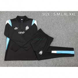 Sudadera de Entrenamiento Olympique Marsella 2023/2024 Kit Negro/Azul/Blanco