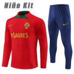 Sudadera de Entrenamiento Portugal 2023 Niño Kit Rojo