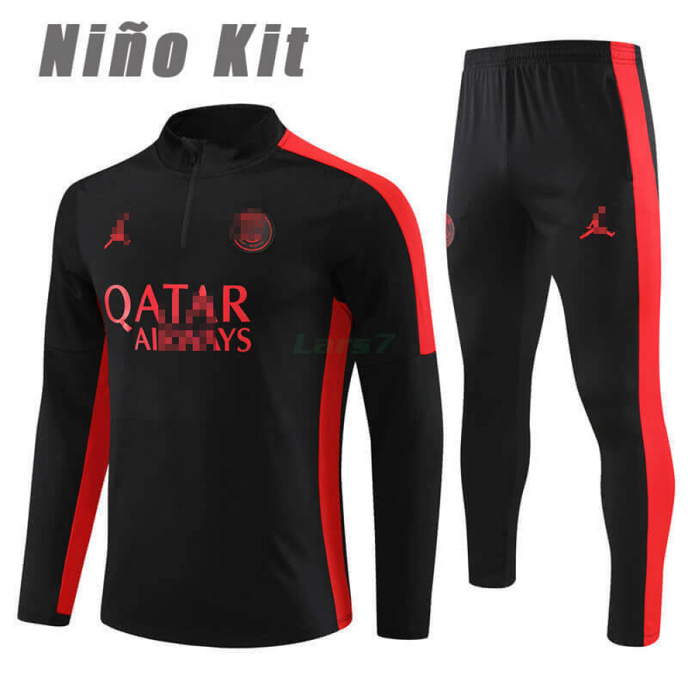 Sudadera de Entrenamiento PSG 2023/2024 Niño Kit Negro/Rojo