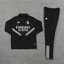 Sudadera de Entrenamiento Real Madrid 2023/2024 Niño Kit Negro