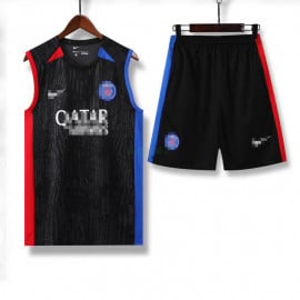 Camiseta de Entrenamiento PSG Sin Mangas 2023/2024 Kit Negro/Rojo/Azul