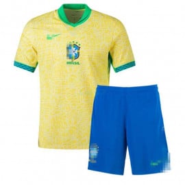Camiseta Brasil 1ª Equipación 2024 Niño Kit