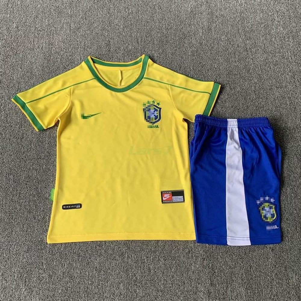 Camiseta Brasil 1ª Equipación Retro 1998 Niño Kit