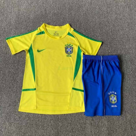 Camiseta Brasil 1ª Equipación Retro 2002 Niño Kit