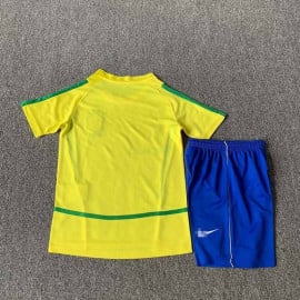 Camiseta Brasil 1ª Equipación Retro 2002 Niño Kit