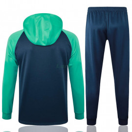 Chaqueta Barcelona 2023/2024 Con Capucha Azul Marino/Verde