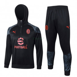 Sudadera de Entrenamiento AC Milan 2023/2024 Con Capucha Negro