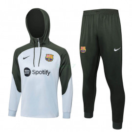 Sudadera de Entrenamiento Barcelona 2023/2024 Con Capucha Kit Gris/Verde