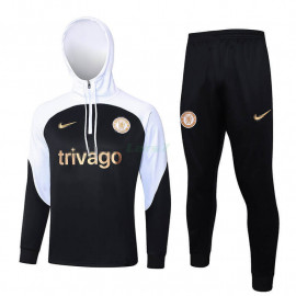 Sudadera de Entrenamiento Chelsea 2023/2024 Con Capucha Negro/Blanco