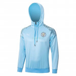 Sudadera de Entrenamiento Manchester City 2023/2024 Con Capucha Azul