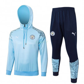 Sudadera de Entrenamiento Manchester City 2023/2024 Con Capucha Azul