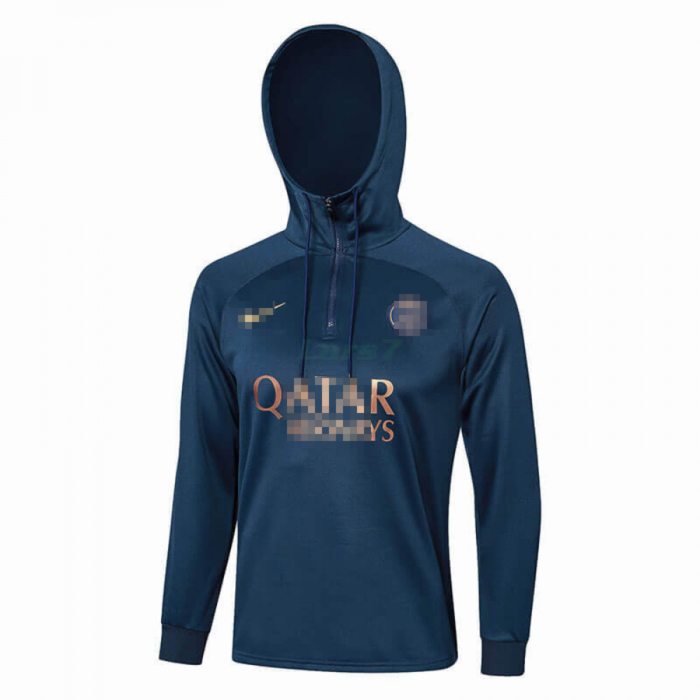 Sudadera de Entrenamiento PSG 2023/2024 Con Capucha Azul Marino