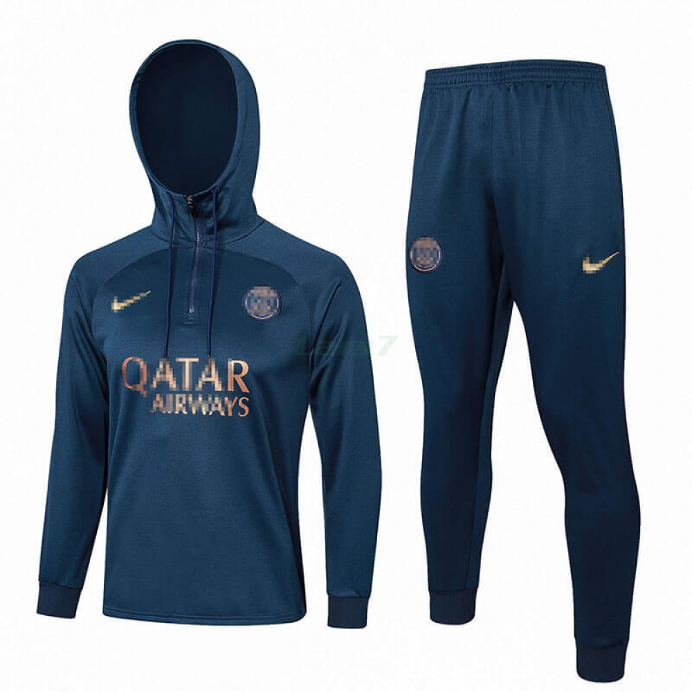 Sudadera de Entrenamiento PSG 2023/2024 Con Capucha Kit Azul Marino